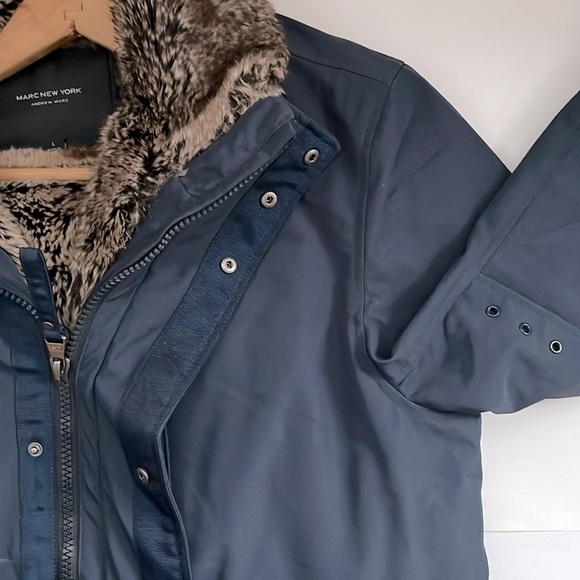 MARC JACOBS Navy Blue Faux Fur lined jacket - Picture 5 of 9